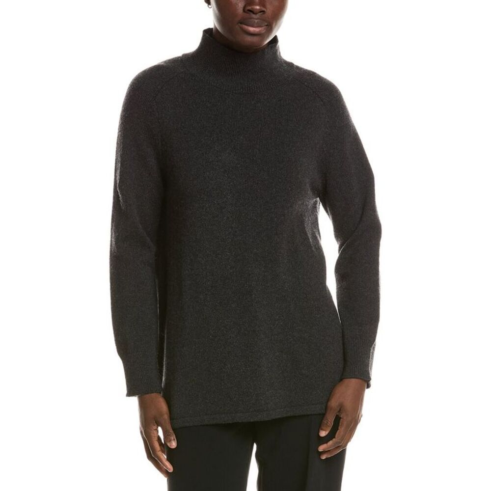 Eileen Fisher Womens  Turtle Neck Cashmere-Blend Tunic, Gray